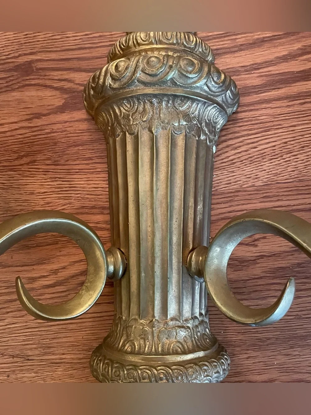 Antique E F Caldwell Large‎ Bronze 2 Light Sconce Gilt Patina